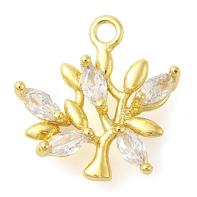 Rack Plating Brass Micro Pave Cubic Zirconia Charms KK-S396-37G-1