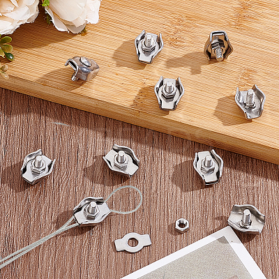 30Pcs 304 Stainless Steel Wire Rope Cable Clip Clamp STAS-GA0002-04-1