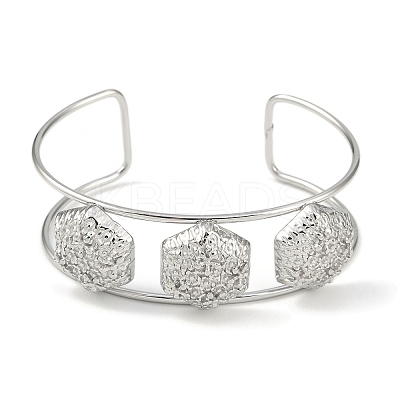 Non-Tarnish 304 Stainless Steel Wide Textured Open Cuff Bangles BJEW-Q348-05P-11-1