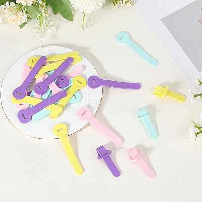 24Pcs 4 Colors PVC Zipper Pull Tabs PVC-GF0001-02B-03-1