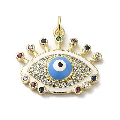 Brass Micro Pave Cubic Zirconia Pendants KK-E092-09G-02-1