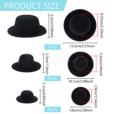 12Pcs 3 Styles EVA Cloth Mini Hat Fascinator Base AJEW-BC0007-02-1