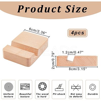 Beech Wood Mobile Phone Holders AJEW-NB0003-89A-1