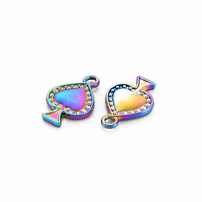 Rack Plating Rainbow Color Alloy Pendants PALLOY-S180-373-1
