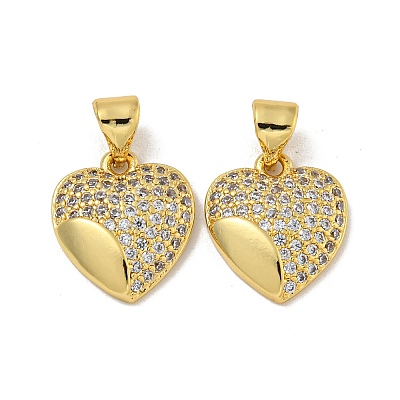 Brass Micro Pave Cubic Zirconia Pendants KK-N254-135E-G-1