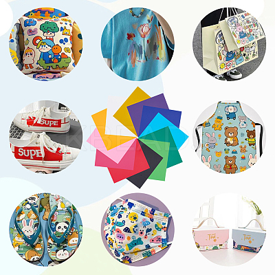 12Pcs 12 Colors PVC Heat Transfer Vinyl DIY-SP0004-13-1