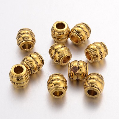 Tibetan Style Alloy Large Hole Barrel Beads LS-GLF0929Y-NF-1