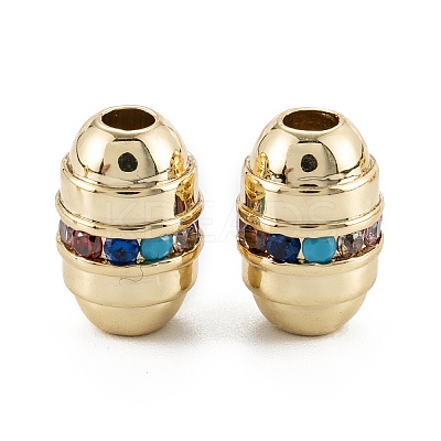 Brass Micro Pave Cubic Zirconia Beadsong-Lasting Plated ZIRC-P089-23A-G01-1