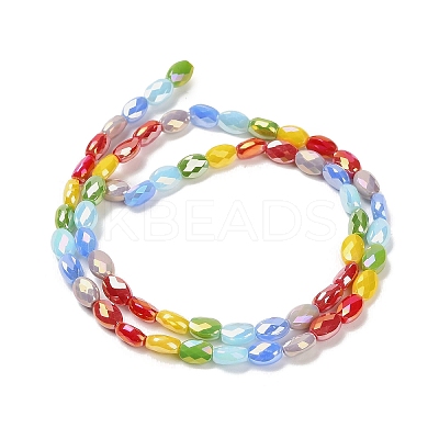 Electroplated Glass Beads Strands EGLA-P067-02A-01-1
