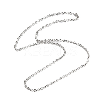 304 Stainless Steel Cable Chain Necklaces for Women Men STAS-M102-69P-1