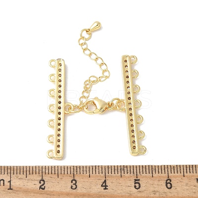 Brass Clear Cubic Zirconia Chain Extender KK-F893-10G-1