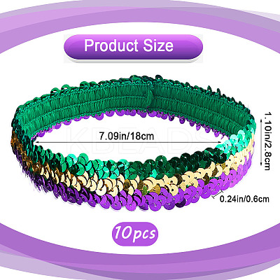 10Pcs Wide Stretch Sparkling Headband MRMJ-GF0001-45C-1