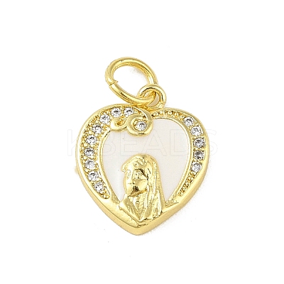 Brass Micro Pave Clear Cubic Zirconia Pendants KK-E111-46G-06-1