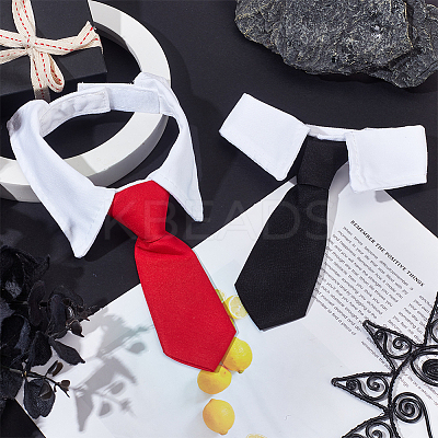4Pcs 2 Colors Polyester Pet Ties AJEW-GF0010-56-1