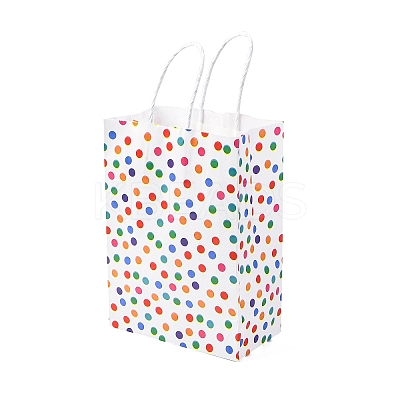Polka Dot Print Paper Packing Tote Bags CARB-R001-01A-1