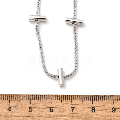 304 Stainless Steel Column Link Chain Necklaces for Women NJEW-U031-07P-1