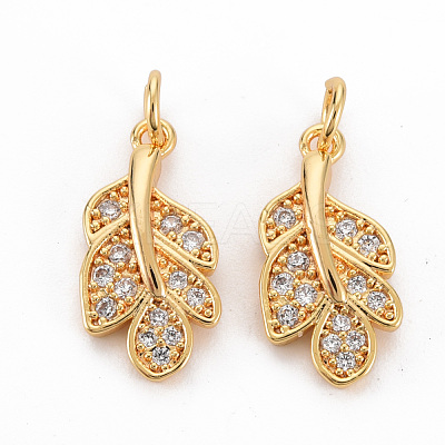 Brass Clear Cubic Zirconia Pendants KK-N233-101-NF-1