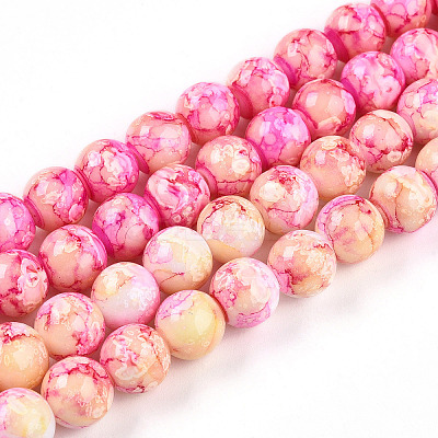 Baking Paint Glass Beads Strands DGLA-N003-10mm-A01-1