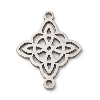 201 Stainless Steel Hollow Witch Knot Connector Charms STAS-V014-02P-1