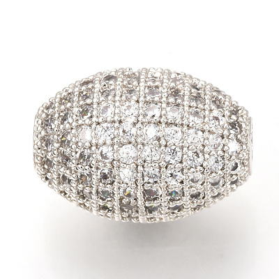 Brass Micro Pave Cubic Zirconia Beads ZIRC-Q013-128P-1