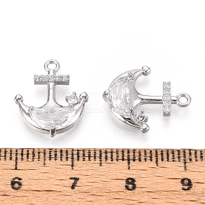 Brass Micro Pave Cubic Zirconia Pendants KK-N267-03A-P-1