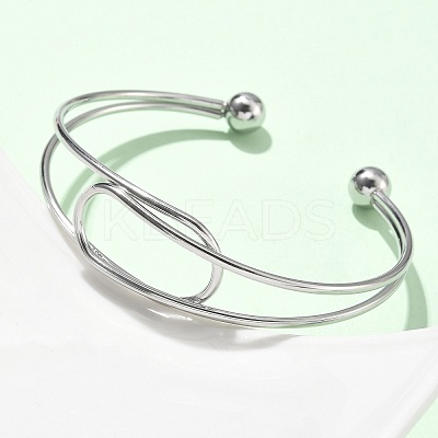 304 Stainless Steel Cuff Bangles BJEW-L682-034P-1