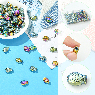 80Pcs 2 Colors Electroplate Glass Beads EGLA-SC0001-54A-1