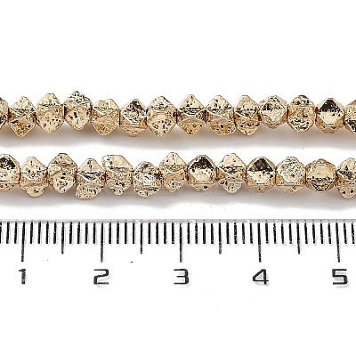 Electroplated Natural Lava Rock Beads Strands X-G-H303-A07-LG-1
