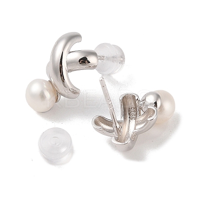 Anti-Tarnish Sterling Silver Stud Earrings EJEW-C087-11B-P-1