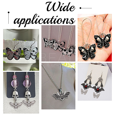 45pcs 15 styles Halloween Alloy Enamel & Tibetan Style Pendants ENAM-AR0001-56-1
