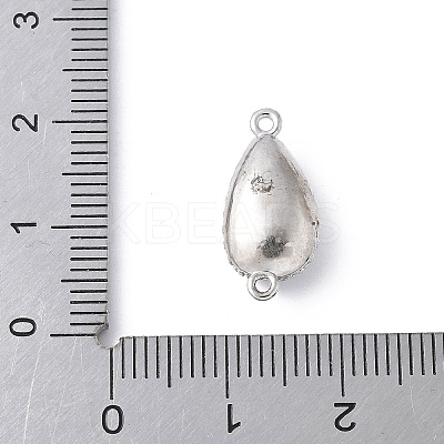 Brass Micro Pave Clear Cubic Zirconia Shell Shaped Links Connector Charms KK-K399-03A-P-1