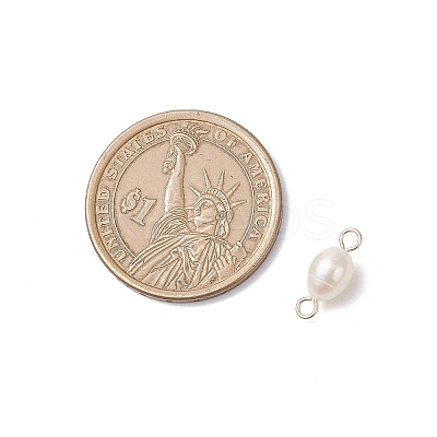 Natural Cultured Freshwater Pearl Rice Connector Charms PALLOY-JF04478-01-1