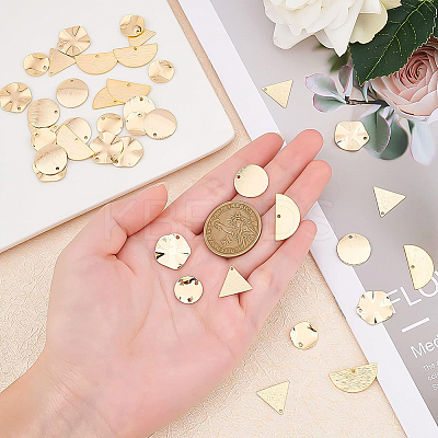 40Pcs 5 Style Brass Pendants KK-BC0002-10G-1