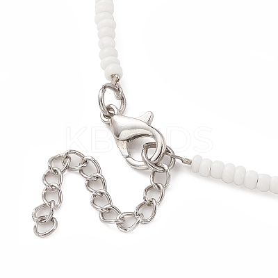 Glass Seed Beaded Necklace & Braided Beaded Bracelet SJEW-JS01283-01-1
