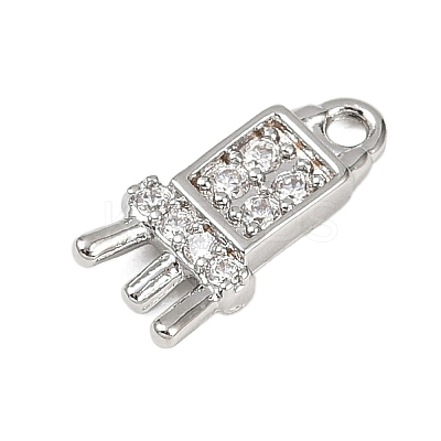 Brass Micro Pave Clear Cubic Zirconia Pendants KK-L238-15P-1