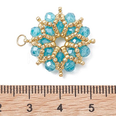AB Color Plated Glass Pendants PALLOY-MZ01314-02-1