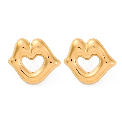 304 Stainless Steel Stud Earrings for Women EJEW-F357-03G-01-1