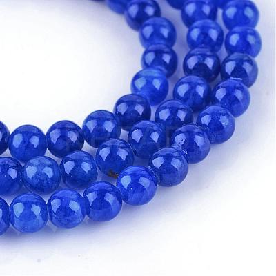 Natural Dyed Yellow Jade Gemstone Bead Strands G-R271-8mm-Y22-1