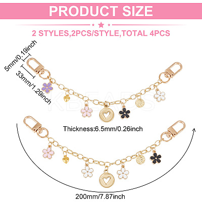 Alloy Enamel Pendant Decorative Purse Chains AJEW-AB00108-1