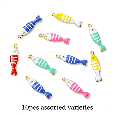 10Pcs 304 Stainless Steel Enamel Charms STAS-YW0003-25D-1