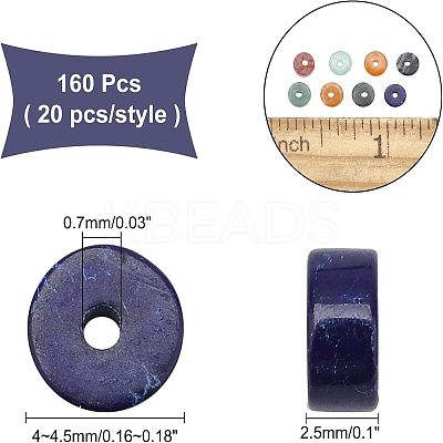 160Pcs 8 Style Natural Mixed Gemstone Beads G-NB0002-68-1