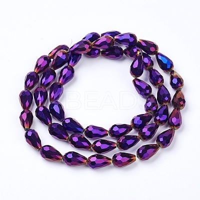 Electroplate Glass Beads Strands X-EGLA-D017-15x10mm-6-1