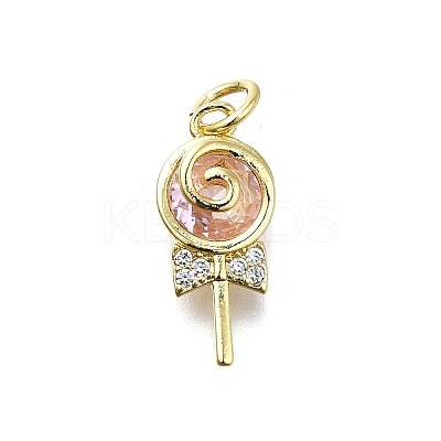 Brass Micro Pave Cubic Zirconia Pendants KK-K400-42G-02-1
