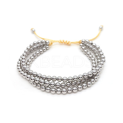 Brass Round Beaded Braided Beaed Bracelets WT6020-2-1