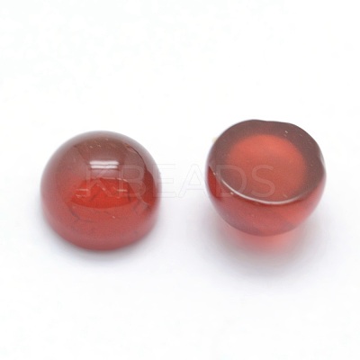Natural Carnelian Cabochons G-P393-R03-8MM-1