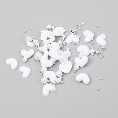 Heart Plastic Cabochons Nail MRMJ-I001-04B-S-1