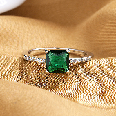 Brass Micro Pave Cubic Zirconia Finger Rings for Women FS-WG14AB5-04-1
