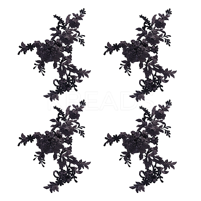 Flower Polyester Embroidery Sew on Appliques PATC-WH0020-33C-1