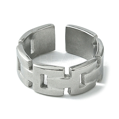 Non-Tarnish 304 Stainless Steel Open Cuff Ring LS-RJEW-L110-023P-1