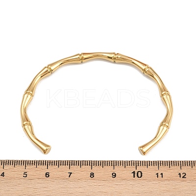 304 Stainless Steel Bamboo Joint Cuff Bangles for Women BJEW-G759-09G-1